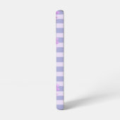 Pastel strepenpatroon met madeliefjes samsung galaxy hoesje (Linkerkant)