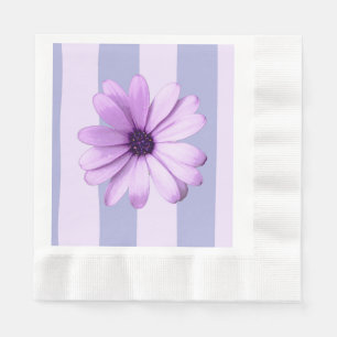 Pastel strepenpatroon met madeliefjes servet