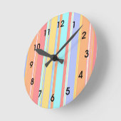 Pastel strepenpatroon ronde klok (Hoek)
