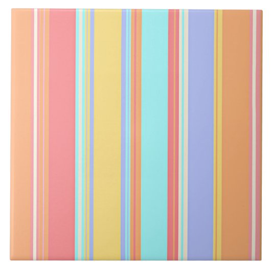 Pastel Strepenpatroon Tegeltje (Voorkant)