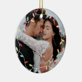 Pastel String Lights 1e Kerstmis als Mr & Mrs Keramisch Ornament (Rechts)