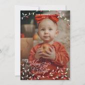 Pastel String Lights Merry Bright Christmas Foto Feestdagenkaart (Voorkant)