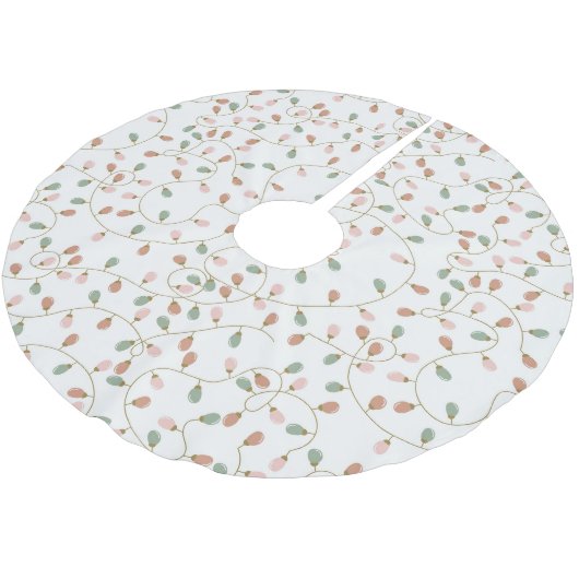  Pastel String Lights on Snowy White Kerstboom Rok (Gekanteld)