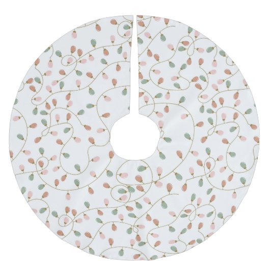  Pastel String Lights on Snowy White Kerstboom Rok (Voorkant)