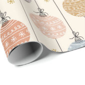 Pastel String van Ornamenten Christmas Cadeaupapier (Rol Hoek)