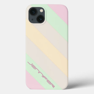Pastel Stripe minimalistische persoonlijke naam Case-Mate iPhone Case