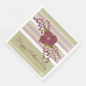 Pastel Stripe Moederdag Paper Napkins Servet (Hoek)