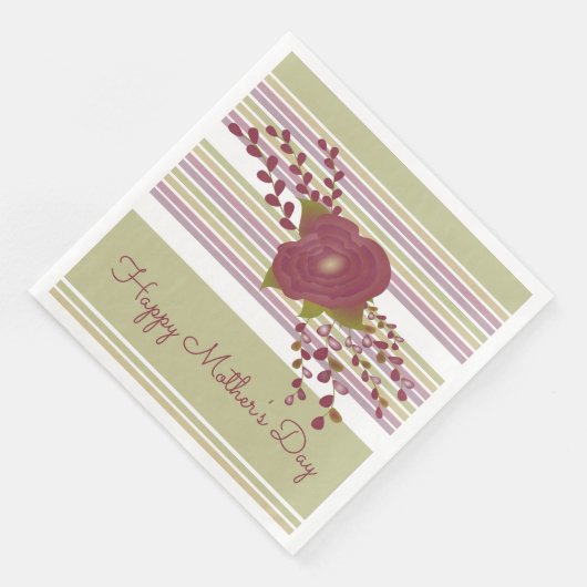 Pastel Stripe Moederdag Paper Napkins Servet (Hoek)