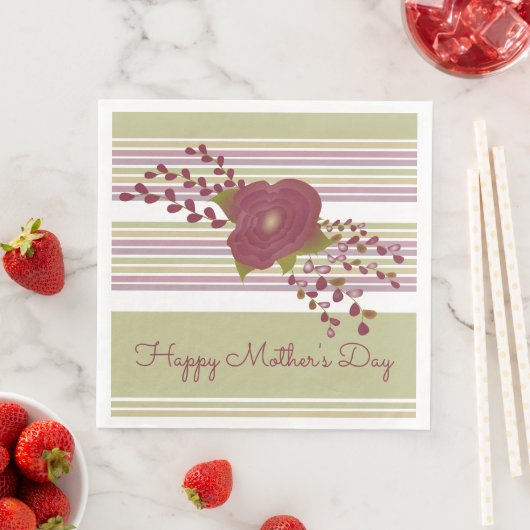 Pastel Stripe Moederdag Paper Napkins Servet (Insitu)