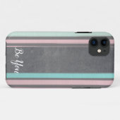 Pastel stripe Patroon iPhone Case (Achterkant (horizontaal))