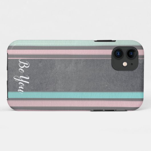 Pastel stripe Patroon iPhone Case (Achterkant (horizontaal))