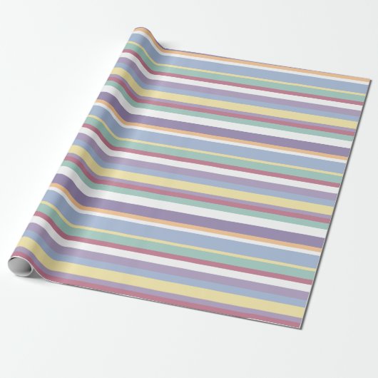Pastel Stripe Pattern Cadeaupapier (Uitgerold)