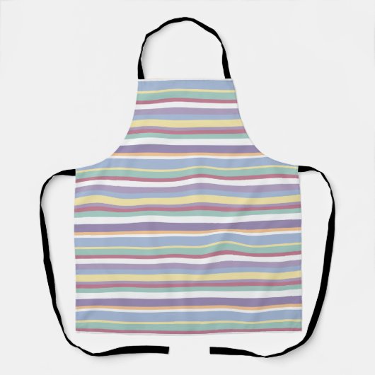 Pastel Stripe Pattern Schort (Voorkant)