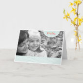 Pastel Stripe Photo Lijst Card Kaart (Gele Bloem)