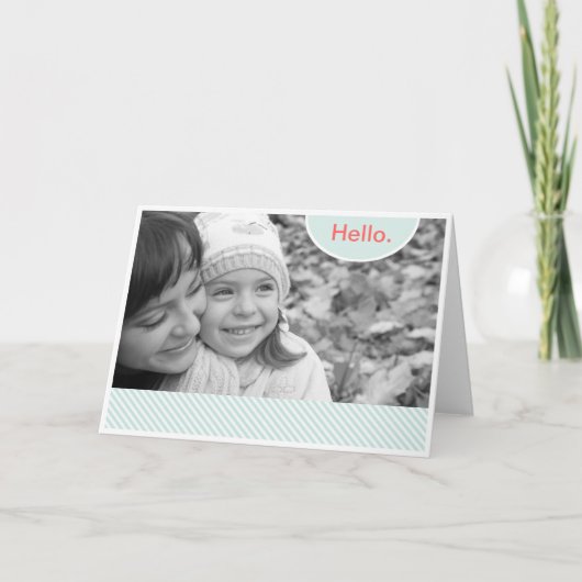 Pastel Stripe Photo Lijst Card Kaart (Voorkant)