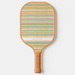 Pastel Stripe Plaid Gepersonaliseerde Pickleball P Paddle