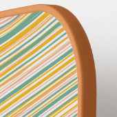 Pastel Stripe Plaid Gepersonaliseerde Pickleball P Paddle (Links Detail)