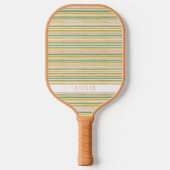 Pastel Stripe Plaid Gepersonaliseerde Pickleball P Pickleball Paddle (Voorkant)