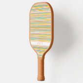Pastel Stripe Plaid Gepersonaliseerde Pickleball P Pickleball Paddle (Links)