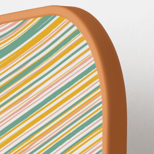 Pastel Stripe Plaid Gepersonaliseerde Pickleball P Pickleball Paddle (Links Detail)