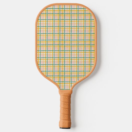 Pastel Stripe Plaid Gepersonaliseerde Pickleball P Pickleball Paddle (Achterkant)