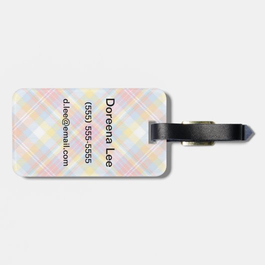 Pastel Stripe Pset Bagagelabel (Achterkant horizontaal)