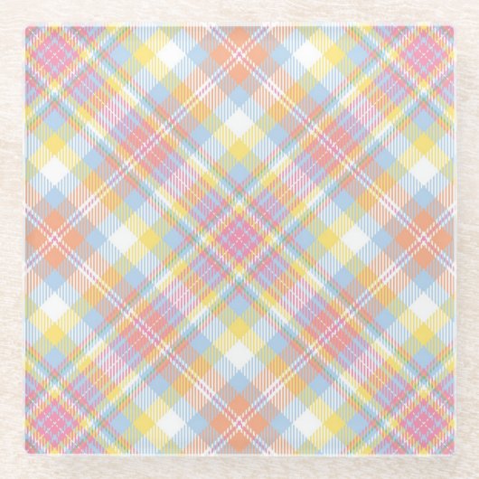 Pastel Stripe Pset Glazen Onderzetter (Voorkant)