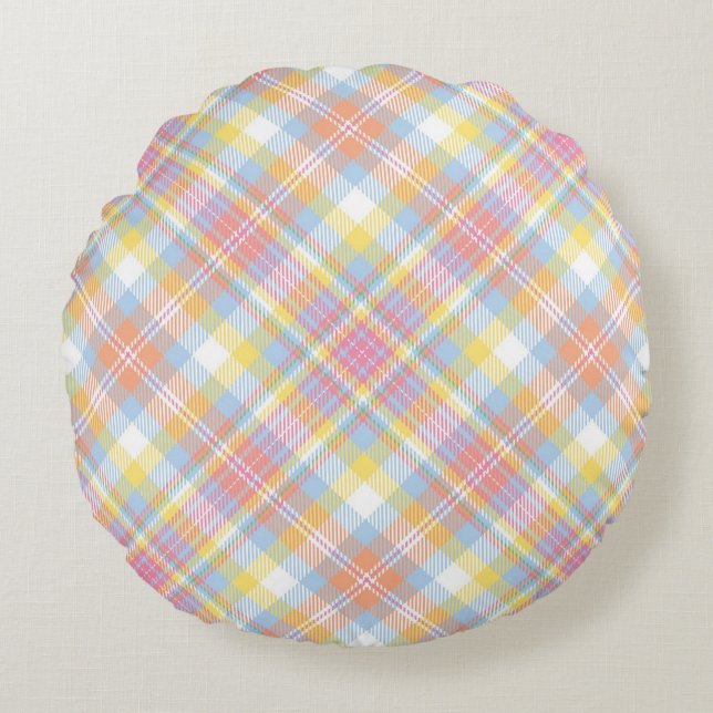 Pastel Stripe Pset Rond Kussen (Voorkant)