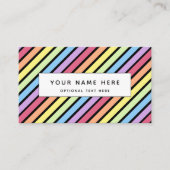 Pastel Stripe Rainbow Black Rainbow Patroon Visitekaartje (Voorkant)