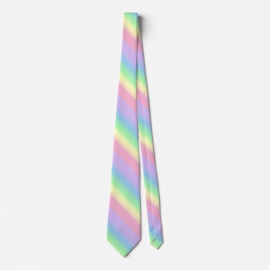Pastel Stripe regenboog Stropdas (Voorkant)