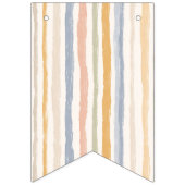 Pastel Stripe Watercolor Rabbit Vlaggetjes (Eerste vlag)