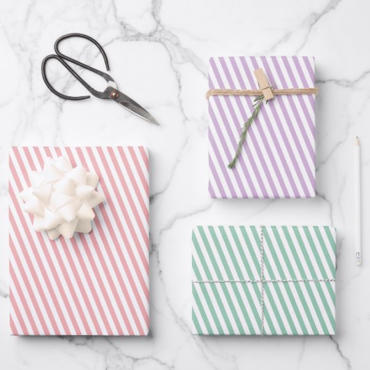 Pastel striped any Occasion Inpakpapier Vel (Voorkant)