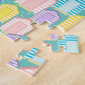 Pastel Striped Beach Huts Legpuzzel (Zijkant)
