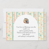 Pastel Striped Funny Capybara Custom Baby Shower Bedankkaart (Achterkant)