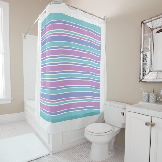 Pastel Striped Patroon Douchegordijn (In situ)