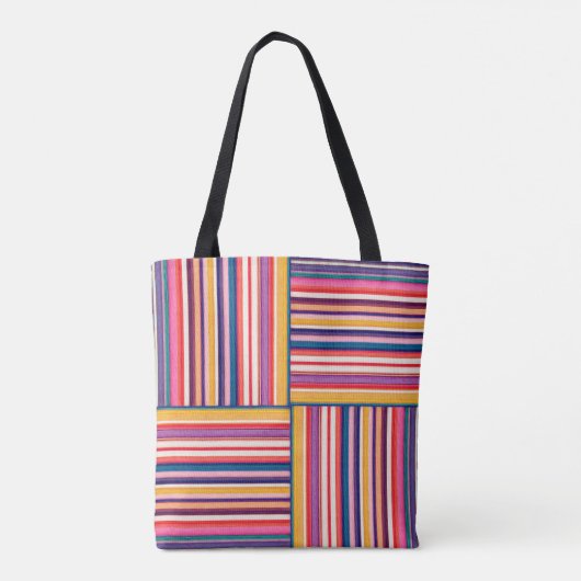Pastel Striped Patroon | Tote Bag (Achterkant)