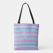 Pastel Striped Patroon Tote Bag (Achterkant)