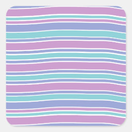 Pastel Striped Patroon Vierkante Sticker