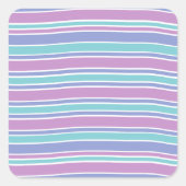 Pastel Striped Patroon Vierkante Sticker (Voorkant)