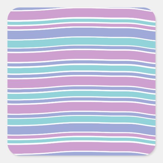 Pastel Striped Patroon Vierkante Sticker (Voorkant)
