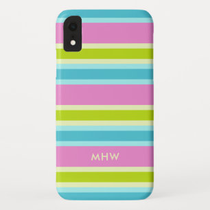 Pastel Stripes aangepaste monogram telefoongevalle Case-Mate iPhone Case