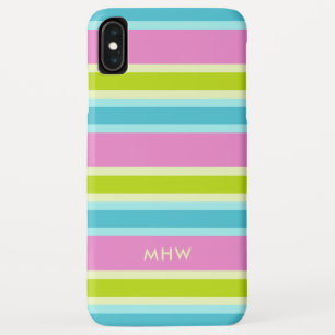 Pastel Stripes aangepaste monogram telefoongevalle Case-Mate iPhone Case