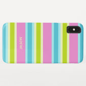 Pastel Stripes aangepaste monogram telefoongevalle Case-Mate iPhone Case (Achterkant (horizontaal))
