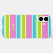 Pastel Stripes aangepaste monogram telefoongevalle Case-Mate iPhone Case (Achterkant (horizontaal))