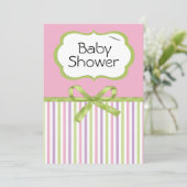 Pastel Stripes Baby Shower Invitations Kaart (Staand voorkant)