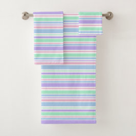 Pastel Stripes Bath-handdoekset Bad Handdoek