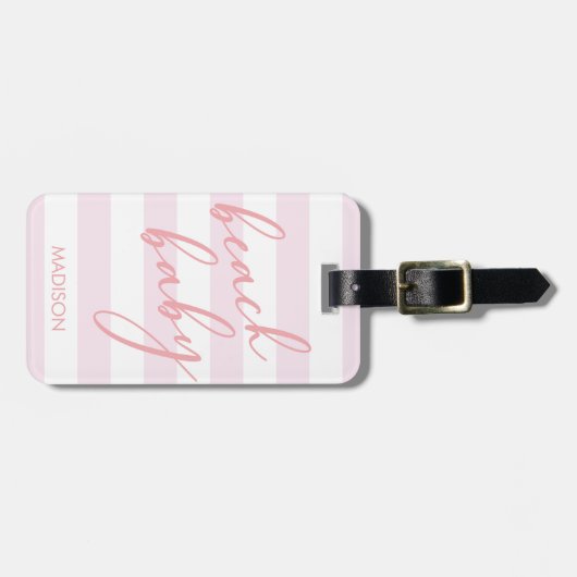 Pastel Stripes Beach Baby Bagagelabel (Voorkant horizontaal)