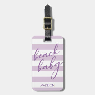 Pastel Stripes Beach Baby Bagagelabel