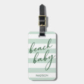 Pastel Stripes Beach Baby Bagagelabel (Voorkant verticaal)