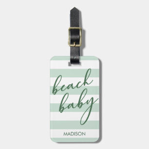 Pastel Stripes Beach Baby Bagagelabel
